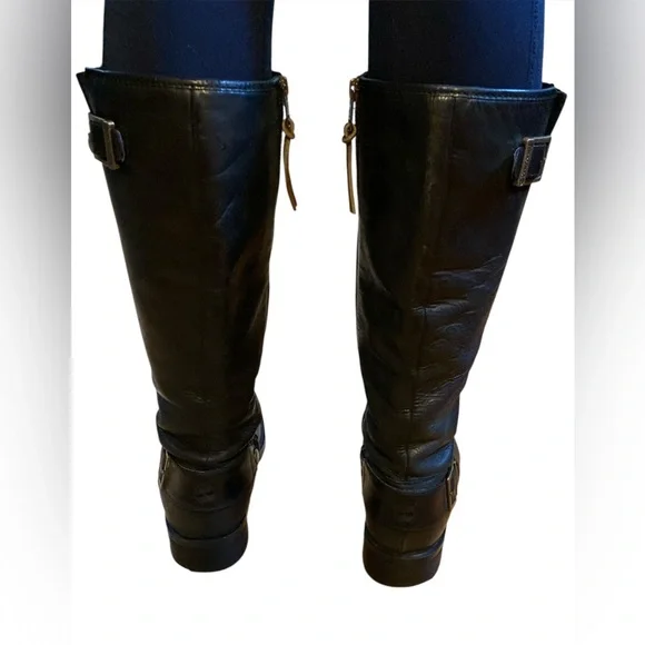 Timberland Black Leather Riding/Biker Boots Knee High Size 7.5 EUC - Picture 6 of 13